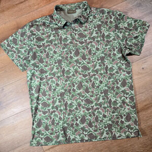 Warrior Polo Shirt Mens XL Green Camo Golf Performance Athletic Short Sleeve